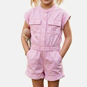 NWOT GAP Light Pink Utility Kids Romper SZ-Small